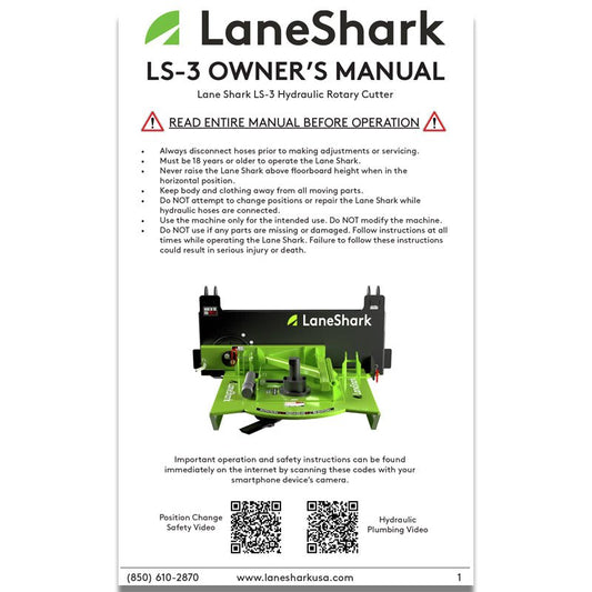 LS-3 Owners Manual - Lane Shark USA